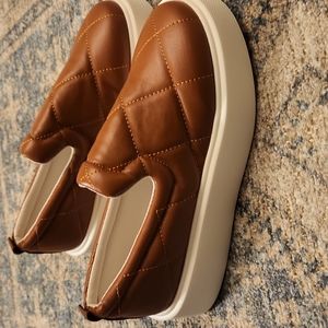 Brown slip ons